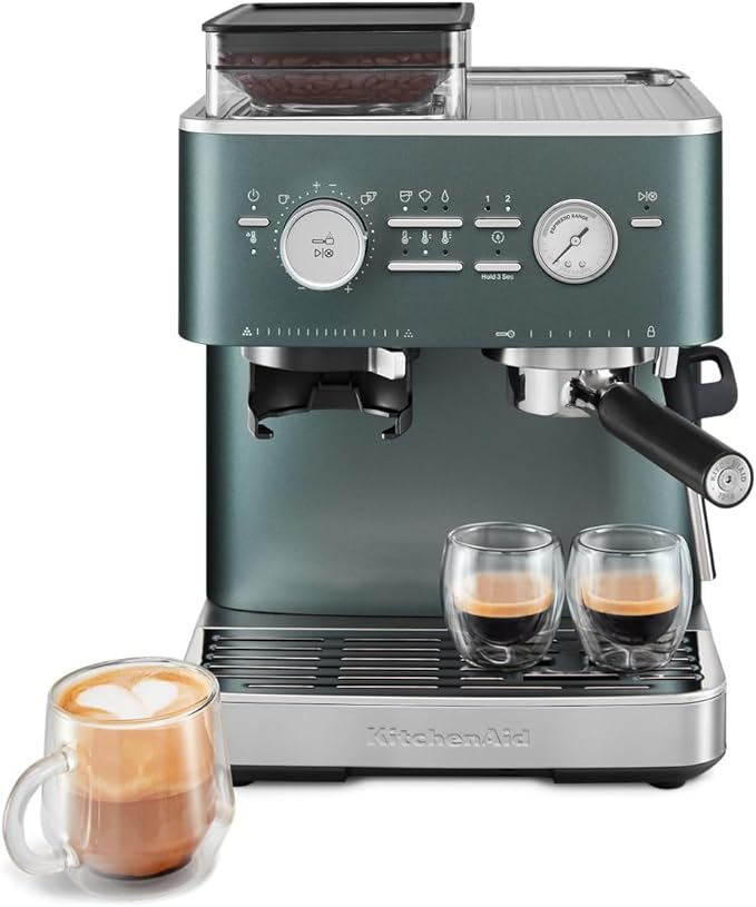 KitchenAid Semi Automatic Espresso Machine with Burr Grinder, 2.5L, Juniper, KES6551JP