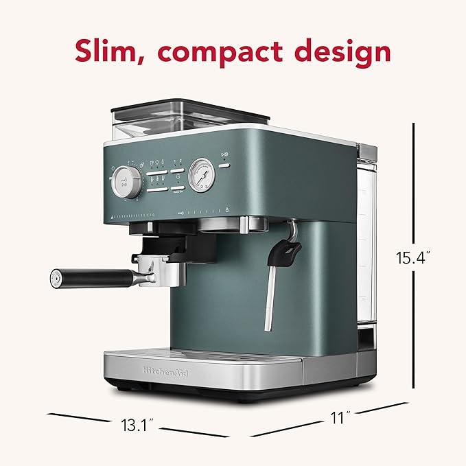 KitchenAid Semi Automatic Espresso Machine with Burr Grinder, 2.5L, Juniper, KES6551JP
