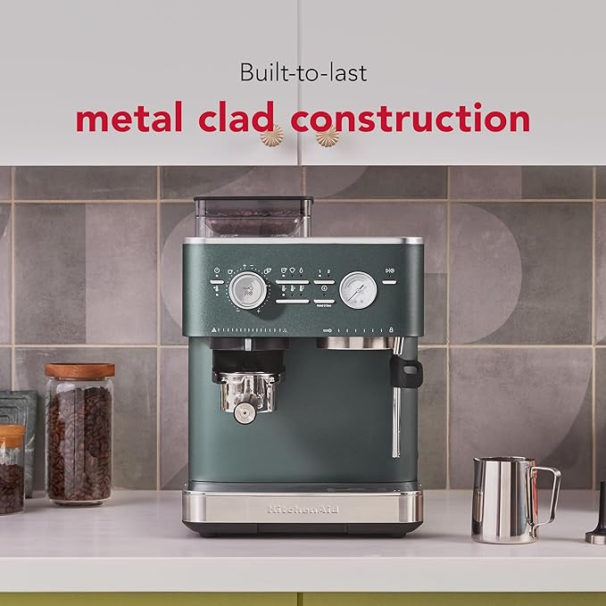 KitchenAid Semi Automatic Espresso Machine with Burr Grinder, 2.5L, Juniper, KES6551JP