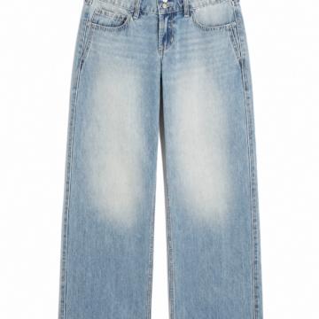 Light Wash Blue Wide Straight-Leg Jeans