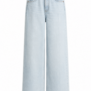 Wide-Leg Jeans in Light Wash Stonewashed