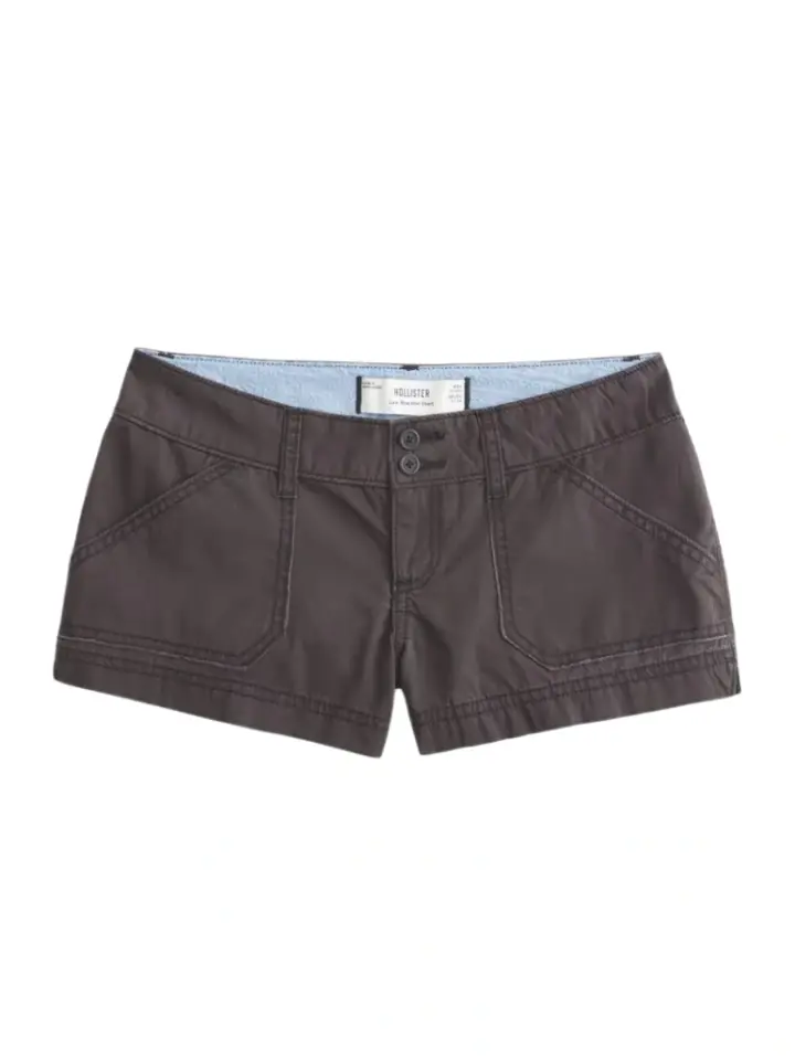 Dark Grey Straight Fit Shorts with Contrast Stitching