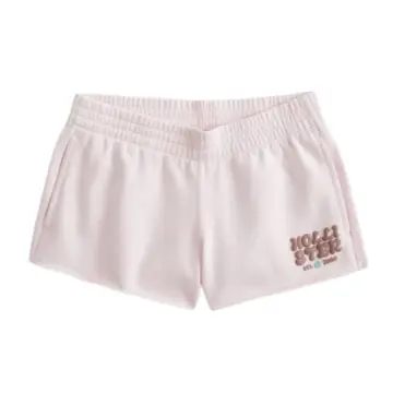 Light Pink High-Rise Smocked Shorts with Graphic Print