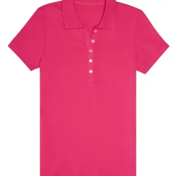 Pink Classic Polo Shirt with Ribbed Sleeve Cuffs