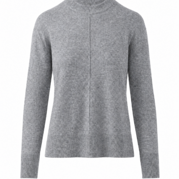 Heather Grey Mock Neck Regular Fit Sweater