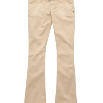 Light Beige High-Rise Flare Pants with Self-Tie Belt