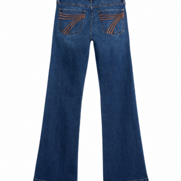 Dark Indigo High-Rise Wide-Leg Flare Jeans