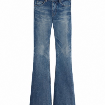 Medium Wash Blue Flared Stretch Denim Jeans
