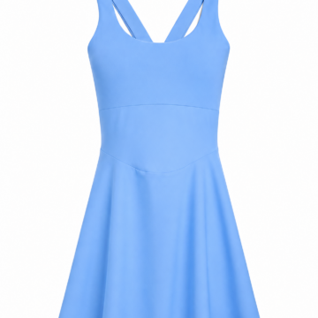 Light Blue Sleeveless Fit-and-Flare Dress