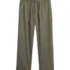 Olive Green Relaxed Straight-Leg Pull-On Pants