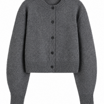 Dark Heather Grey Cropped Button-Front Cardigan