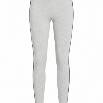 Heather Gray Leggings with Contrast Piping