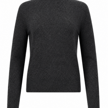 Dark Grey Fitted Turtleneck Knit Sweater