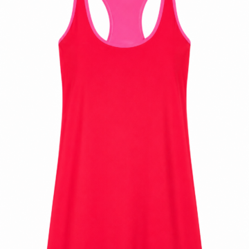 Red Athletic Dress with Pink Trim