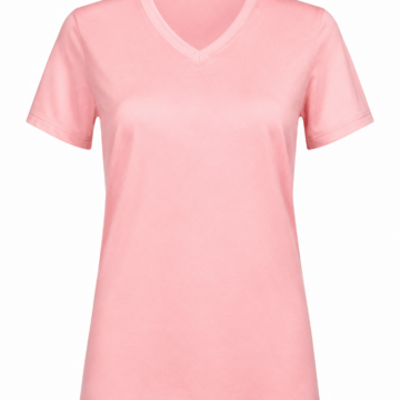 Pink V-Neck Short-Sleeve Tee