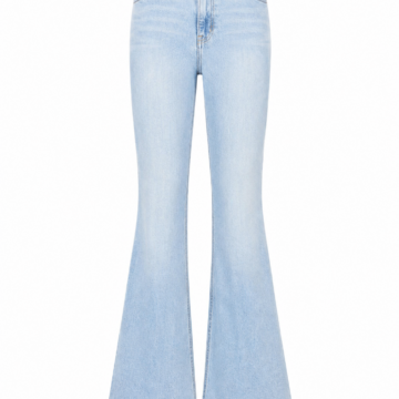 High-Rise Flared Jeans in Light Wash Blue