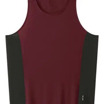 Burgundy Sleeveless Tank Top with Dark Green Side Panels