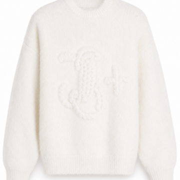 Oversized Off-White Cable Knit Sweater with Textured Motif