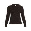 Black Slim Fit Ribbed Knit Sweater with Gold Button Detail