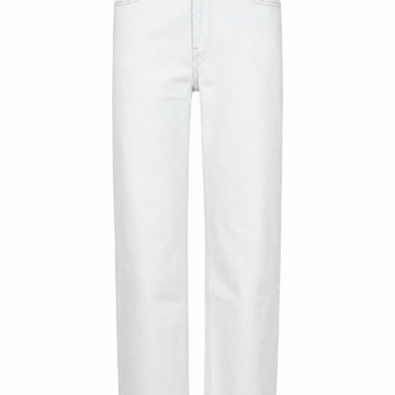 White Straight Leg Cotton Jeans