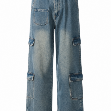 Medium Blue Baggy Cargo Jeans