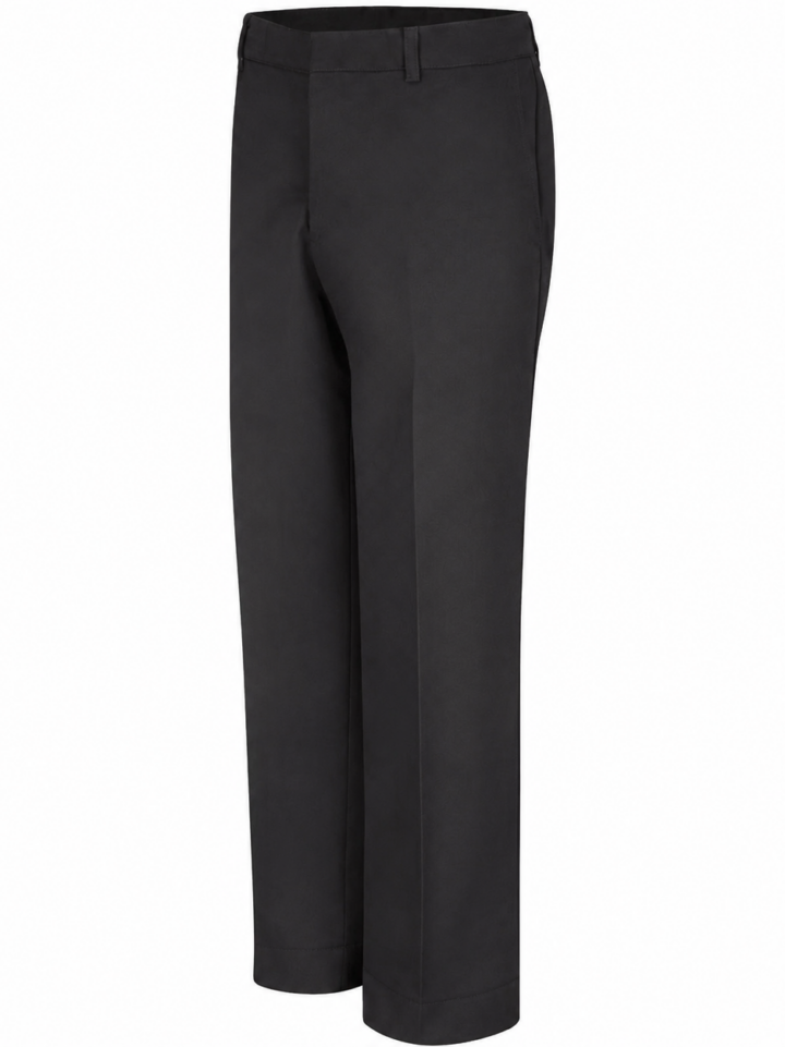Black Straight-Leg Tailored Trousers with Creases